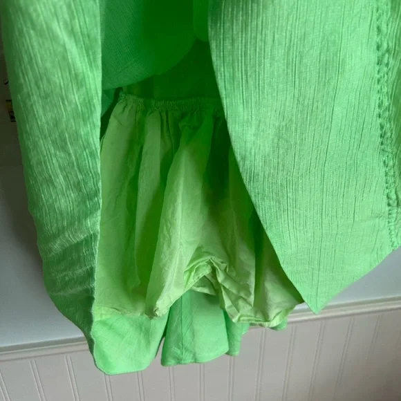 Mable Bright Green Ruffle Criss Cross Mini Dress Size Small Mable - Picture 8 of 10